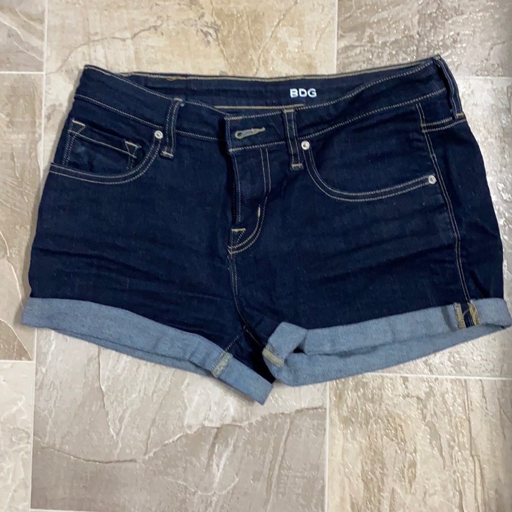 Dark Blue Denim Shortie Shorts